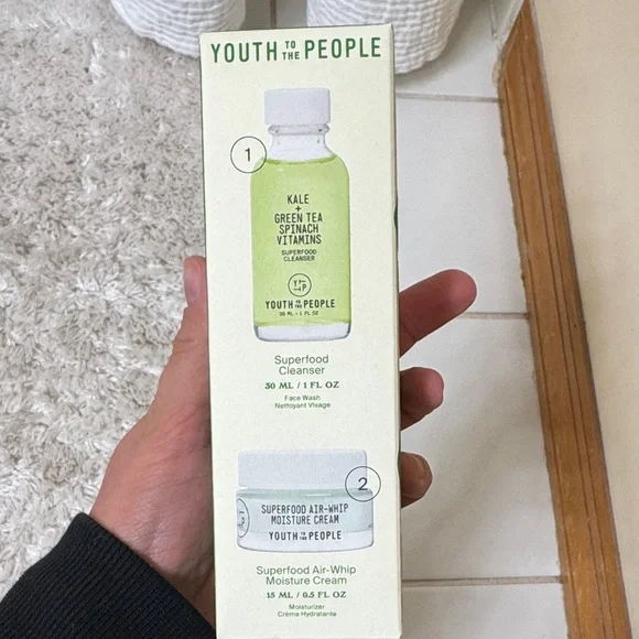 Youth to the People Superfood Cleanser and Moisture Cream Set - Green and White - Picture 4 of 4